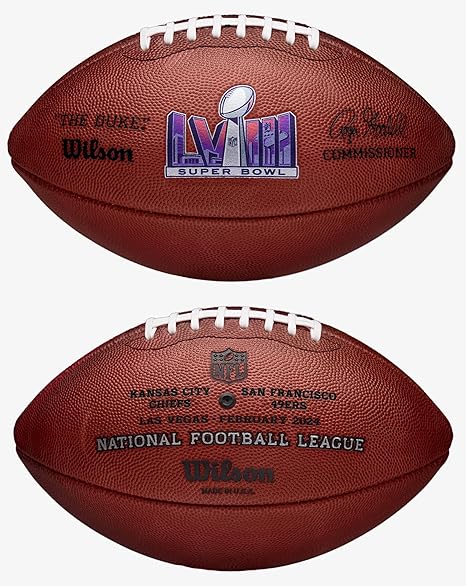 Super Bowl LVIII (Fifty-Eight) 58 San Francisco 49ers vs. Kansas City Chiefs Official Leather Authentic Game Football by Wilson