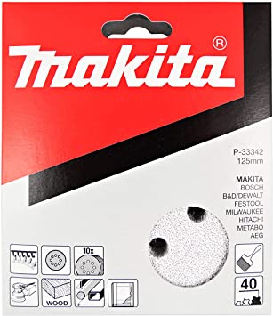 Makita P-33342 Abrasive White Disc 125 mm 40G, Multi-Colour