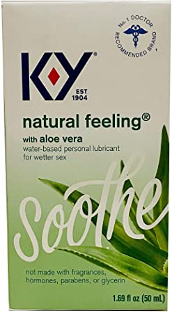 K-Y Natural Feeling Personal Lubricant Gel with Aloe Vera, Water Based & Free from Harmful Chemicals, 1.69 Ounce (2 Boxes)