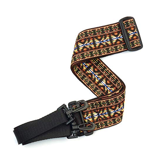 D'Addario 20N01BJ"Hootenanny" Woven Banjo Strap - Yellow/Brown