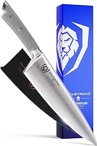 Dalstrong Chef Knife - 8 inch - Gladiator Series - Smoke Grey ABS Handle - Forged High Carbon German Steel - Full Tang Kitchen Knife - w/Sheath - Razor Sharp Cooking Chef's Knife - NSF Certified