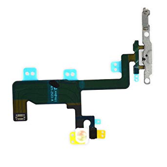 Johncase New OEM Original Power Button On/Off Switch Flash Light Mic Flex Cable Replacment Part with Brackets Pre-installed Part for Iphone 6 4.7
