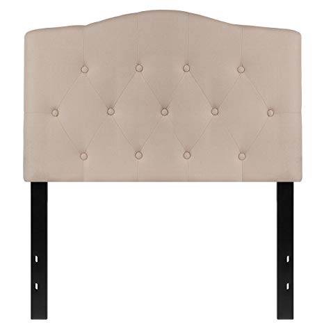 Flash Furniture Cambridge Tufted Upholstered Twin Size Headboard in Beige Fabric