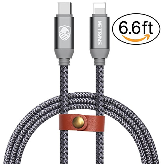 USB C to Lightning Cable, METRANS (6FT,2m) USB Type C to Lightning Cable for iPhone iPad Connect to Macbook and other Type-C Devices (Grey)