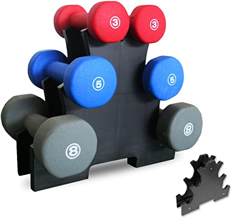 Urijk Triangle and Big Leaf 3-Tier Dumbbell Storage Rack Stand,Weight Racks Dumbbells Stand for Home and Gym Exercise