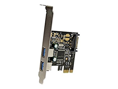 StarTech.com 2 Port PCI Express PCIe SuperSpeed USB 3.0 Controller Card with SATA Power - Dual Port PCI Express USB 3 Adapter PEXUSB3S23