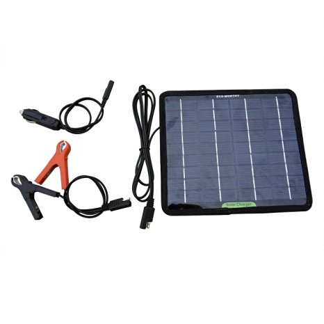 ECO-WORTHY 12 Volts 5 Watts Portable Power Solar Panel Battery Charger Backup for Car Boat Batteries