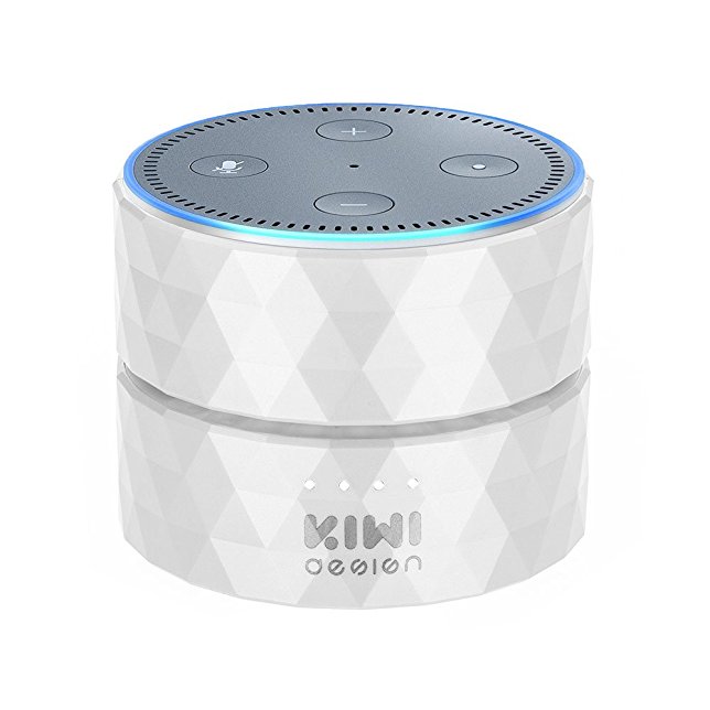 Battery Base for Echo Dot 2nd Generation 10000mAh Powerbank for Android Devices by KIWI Design (White)