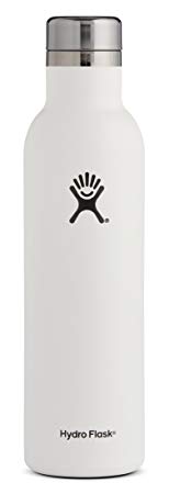 Hydro Flask 25 oz Double Wall Vacuum Insulated Stainless Steel Leak Proof Wine Bottle with BPA Free Cap, White