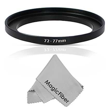 Goja 72-77MM Step-Up Adapter Ring (72MM Lens to 77MM Accessory)   Premium MagicFiber Microfiber Cleaning Cloth