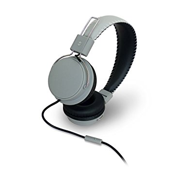 MQbix MQHT570GRY Earfoam Layers High Performance Headphones with Mic, Gray