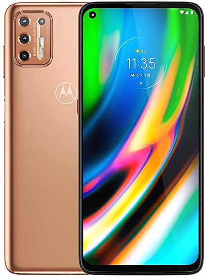 Moto G9  Plus (128GB, 4GB) 6.84" FHD , 5000mAh Battery, Snapdragon 730, 4G LTE GSM Factory Unlocked (Telus, Fido, Rogers, Etc.) International Model, XT2087 (64GB SD Bundle) (Rose Gold)