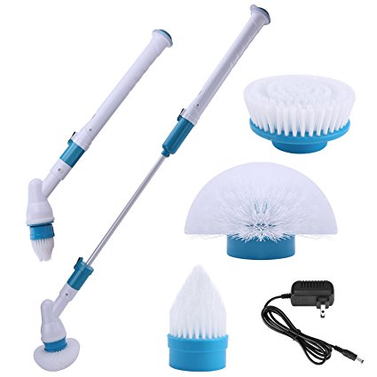Power Spin Scrubber Automatic Cleaning Brush with 3 Brush Heads & Extension Handle for Bathroom Kitchen Bathtub Floor Tiled Car