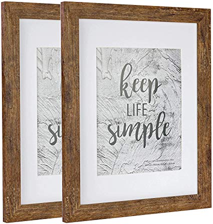 HomeMe Picture Frame Made of MDF Wood for Tabletop Display and Wall Mounting Photo Frame Brown (11x14-2Pack)