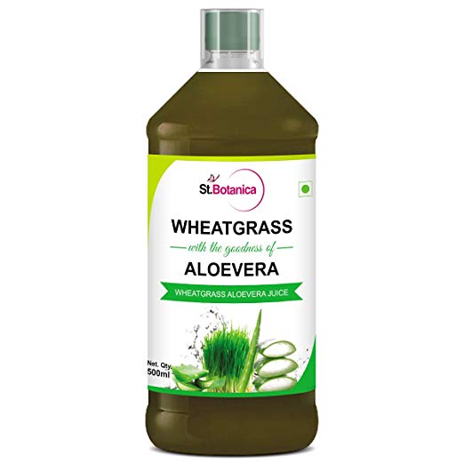 St.Botanica Pure Wheatgrass With Aloevera Juice (No Added Sugar) 500ml