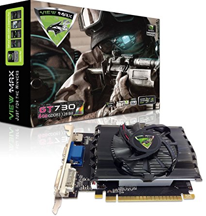 ViewMax NVIDIA GeForce GT 730 4GB GDDR3 128 Bit PCI Express (PCIe) DVI Video Card HDMI & HDCP Support - Product code name : * AMERICAN WARRIOR EDITION *