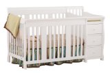 Stork Craft Portofino 4 in 1 Fixed Side Convertible Crib Changer White