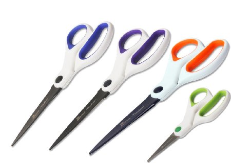 Titanium Scissors 4 Pack Made with Highest Quality Materials (3x8 Inch & 1x5inch)