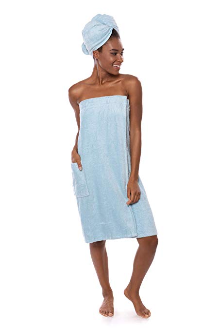 Women's Towel Wrap - Bamboo Viscose Spa Wrap Set by Texere (The Waterfall)