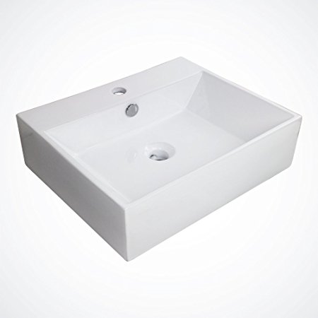 GotHobby Large Porcelain Ceramic Vessel Vanity Sink Basin Faucet Bathroom w/ Overflow
