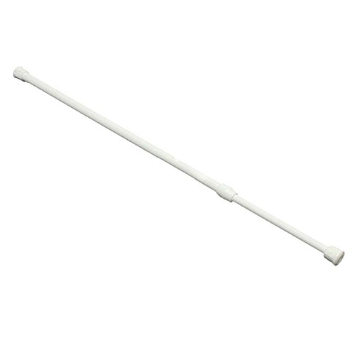 Curtain Rod - TOOGOO(R)Spring Loaded Extendable Telescopic Net Voile Tension Curtain Rail Pole Rod Rods White 40-75cm