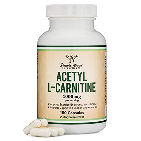 Acetyl L Carnitine (150 Capsules, 75 Day Supply) 1,000mg ALCAR for Brain Function Support, Memory, Attention, and Stamina - Made and Tested in The USA by Double Wood Supplements