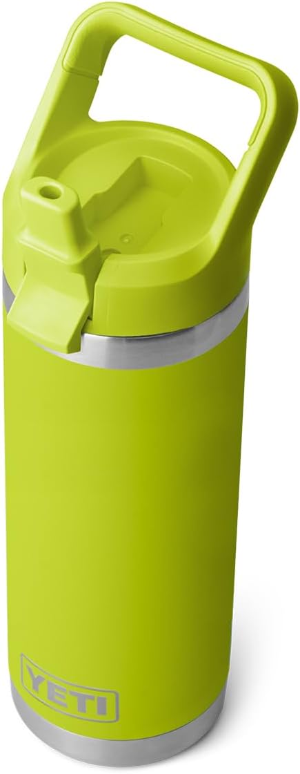 YETI Rambler 18 oz Bottle, Vacuum Insulated, Stainless Steel with Straw Cap, Chartreuse