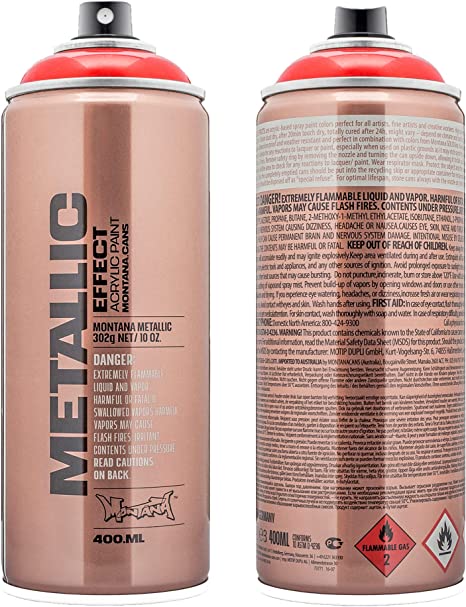 Montana Cans Montana Effect 400 ml Metallic Color, Red Spray Paint