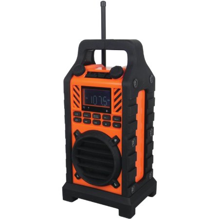 Sylvania SP303-Orange Heavy Duty Rugged Bluetooth Portable Speaker with FM Radio USBSD Reader and Charging Orange