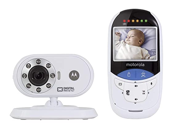 Motorola MBP27T 2.4 GHz Digital Video Baby Monitor with 2.4-Inch Color LCD and Touchless Thermometer for Baby and Liquids