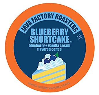 Java Factory Coffee Pods Blueberry Flavored Coffee for Keurig K-Cup Brewers, Blueberry Shortcake, 40 Count