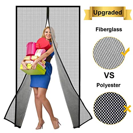 Magnetic Screen Door, with Magnet Closure and Fiberglass Heavy Duty Mesh Curtain for 34 x 82 inch Doors