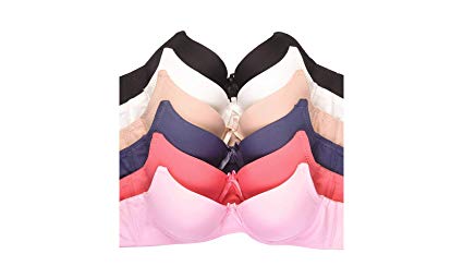 MaMia Women's Full Cup Push Up Lace Bras (Pack of 6)