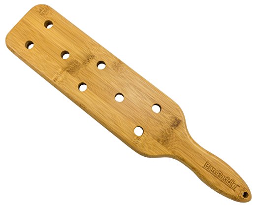 BamPaddle 16 Inch Bamboo Spanking Paddle with Airflow Holes - 1/2 Inch Thick, Rounded Edges, Smooth Sanded Polished Finish