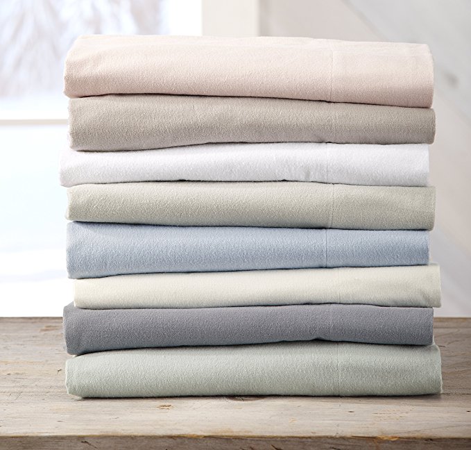 Extra Soft 100% Cotton Flannel Sheet Set. Warm, Cozy, Lightweight, Luxury Winter Bed Sheets in Solid Colors. Nordic Collection By Great Bay Home Brand. (King, Glacier Grey)
