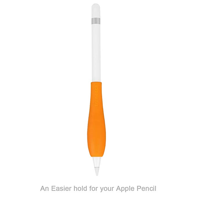 Tranesca Ergonomic grip holder for Apple Pencil-Orange(Must have apple pencil accessory)