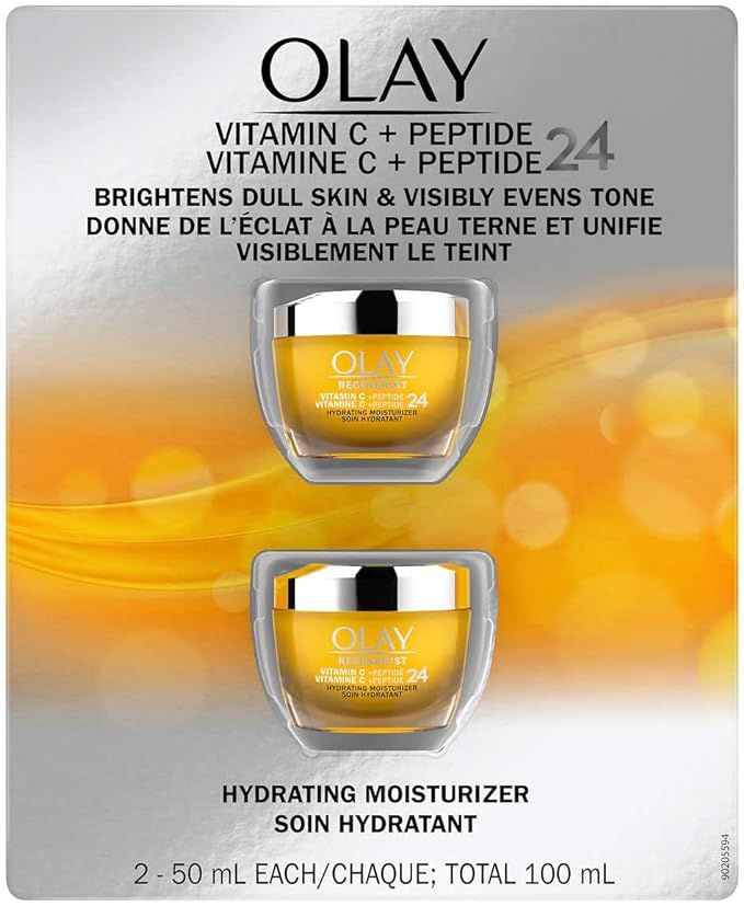 Olay Regenerist Vitamin C   Peptide 24 Face Moisturizer, White, Pack of 1, 2X50mL