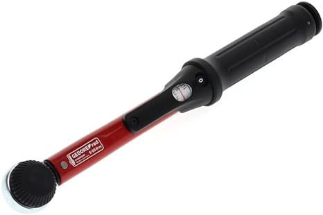 GEDORE Red Torque Wrench for Left and Right Thread, 1/4 Inch, 5-25 Nm, Steel Tube, Red/Black