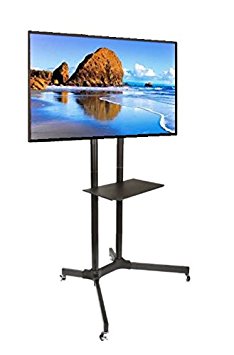 EZM Mobile TV Cart for LCD LED Plasma Flat Panel with Shelf Fits 30"-65" (002-0032)
