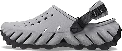 Crocs Unisex-Adult Echo Clogs, Black/Reflective, 12 Women/10 Men