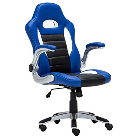 GHP PU Leather Executive Home/Office Racing Style Bucket Desk Seat Chair