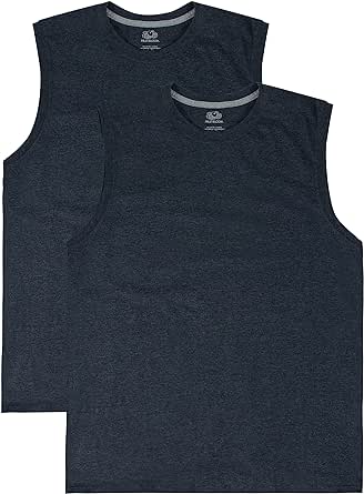 Fruit of the Loom Men's Eversoft Cotton Sleeveless T Shirts, Breathable & Moisture Wicking with Odor Control, Sizes S-4x