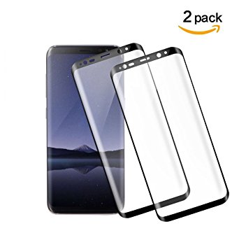 DeFitch Full £¬Galaxy S8 Plus Screen Protector, Screen Coverage 3D Anti-Scratch 9H Hardness Ultra HD Screen Protector Film[2PACK] for Samsung Galaxy S8 Plus (Black)