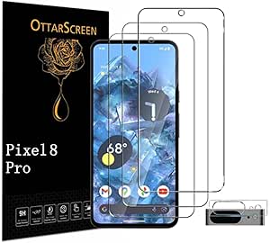 3 Pack for Google Pixel 8 Pro Screen Protector, Pixel 8 Pro Tempered Glass Screen Protector, Camera Lens Protector, 9H Hardness Tempered Glass Screen Protector for Google Pixel 8 Pro 【3 1 Pack 】