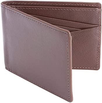 Royce Leather Men's 100 Step, Slim Bifold Wallet Leather, RFID Blocking Technology, Brown, One Size