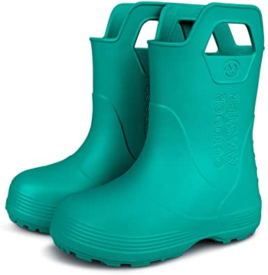 OutdoorMaster Kids Toddler Rain Boots, Lightweight, Easy to Clean for Boys Girls