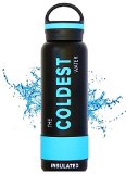 The Coldest Water Bottle Insulated Stainless Steel - Cold 25 Hrs  Hot 13 Hrs Double Walled Thermos Flask with Hydro Guide - For Sports Athletes Outdoors
