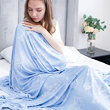 LUXEAR Cooling Blanket, Throw Size Summer Blankets with Double Side Cooling Effect, Q-Max 0.5 Arc-Chill Cooling Fiber Soft Cold Blanket Absorb Heat for Hot Sleepers Night Sweats to Keep Cool All Night