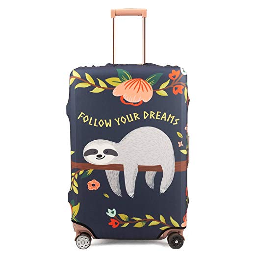 Madifennina Spandex Travel Luggage Protector Suitcase Cover Fit 23-32 Inch Luggage (sloth, M)