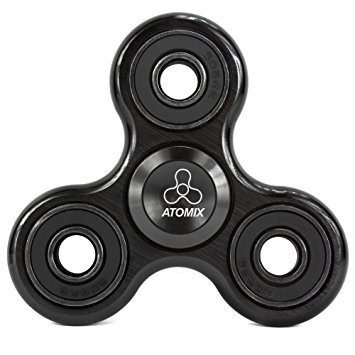 ATOMIX - Newest Fidget Spinner Pressure Reducer Toys for Adult & Kids with Durable Material & High Speed & Last Longer (Normal) (Black)